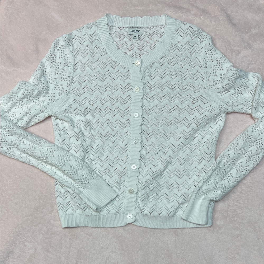 J. Crew Factory Women's White Knit Cardigan